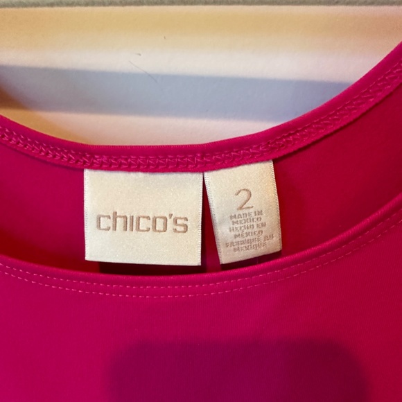 Chico's Tank Top / Shell size 2 (large) Nylon / Spandex Vibrant Pink - Picture 2 of 11